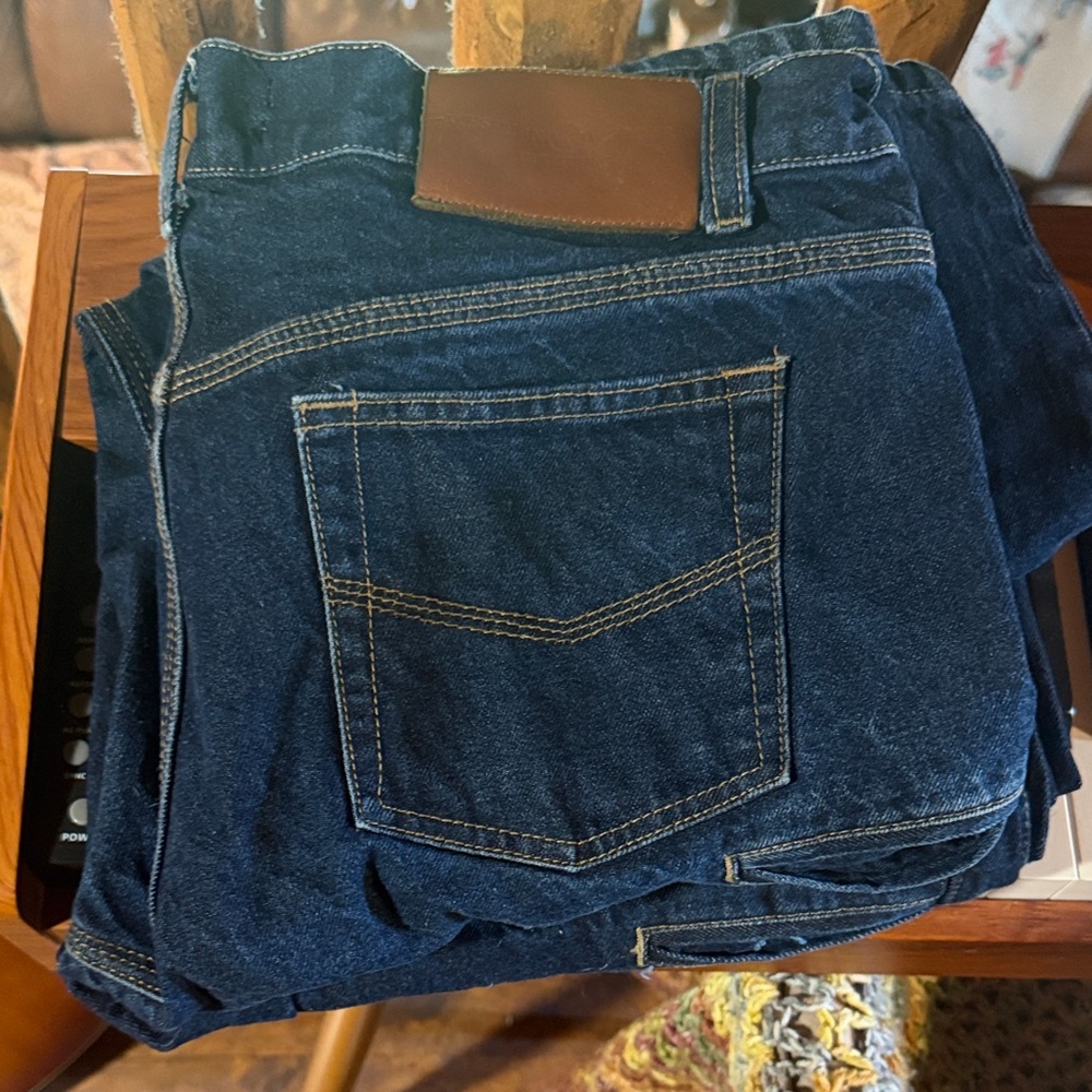 (2) Men's Dark Blue Denim Jeans - Classic Straight Fit